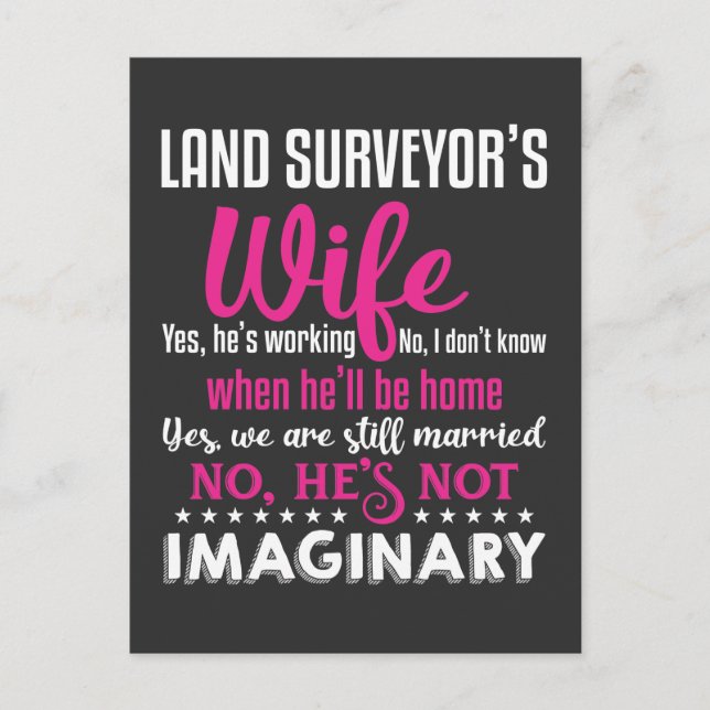 Carte Postale Amusant Surveyor Femme Mari Couple Mariage (Devant)