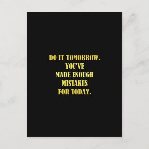 Carte Postale Amusante blague sur les erreurs quotidiennes