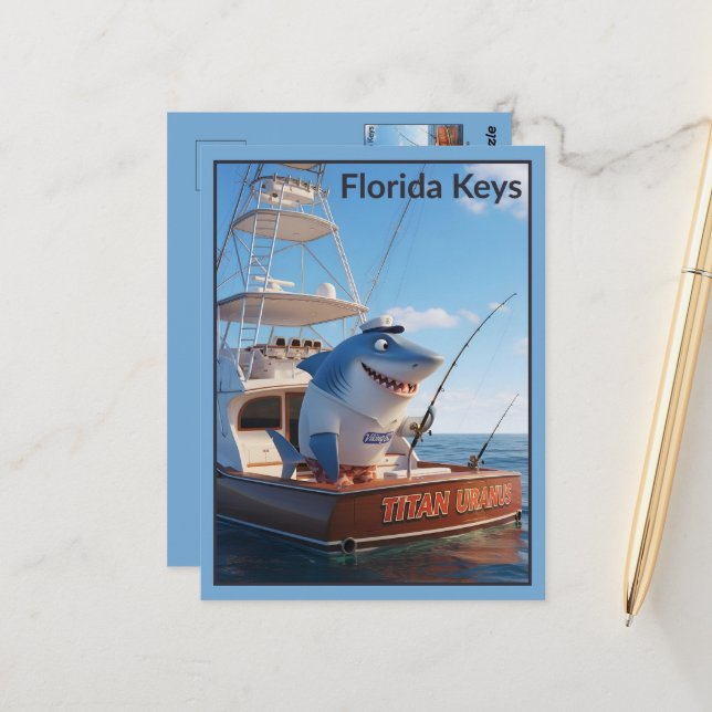 Carte postale amusante des Keys de Floride (Devant/Arrière en situation)