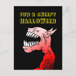 Carte postale amusante et effrayante d'Halloween