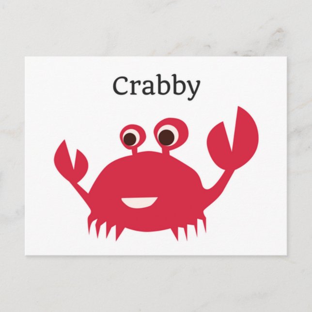 Carte postale amusante Grumpy Crab (Devant)