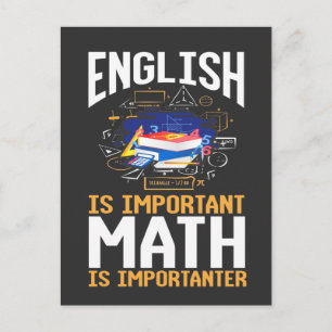 Carte Postale Amusante Math Enseignant Lutte Anglais Problèmes