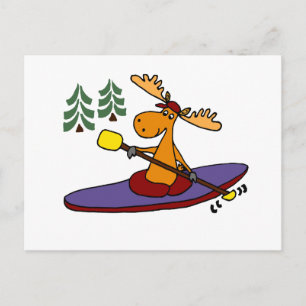Carte Postale Amusante Moose Kayaking
