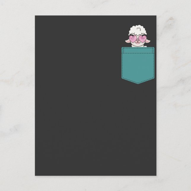 Carte Postale Amusante Poche Llama Design Humour Alpaca mignon (Devant)