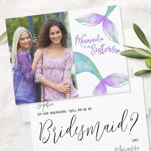 Carte Postale Amusante Sirène Soeurs Bridesmaid Photo Propositio