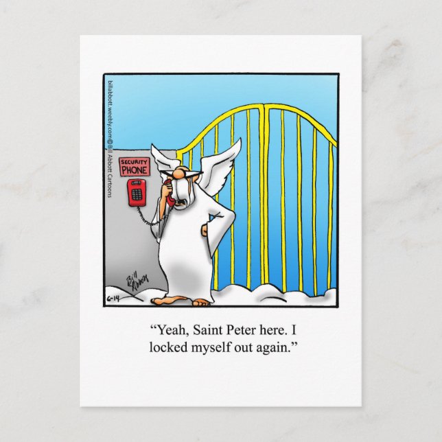 Carte postale amusante "St. Peter Locked Out" (Devant)