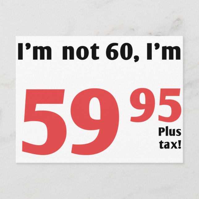 Carte Postale Amusants 60e anniversaire plus taxe (Devant)