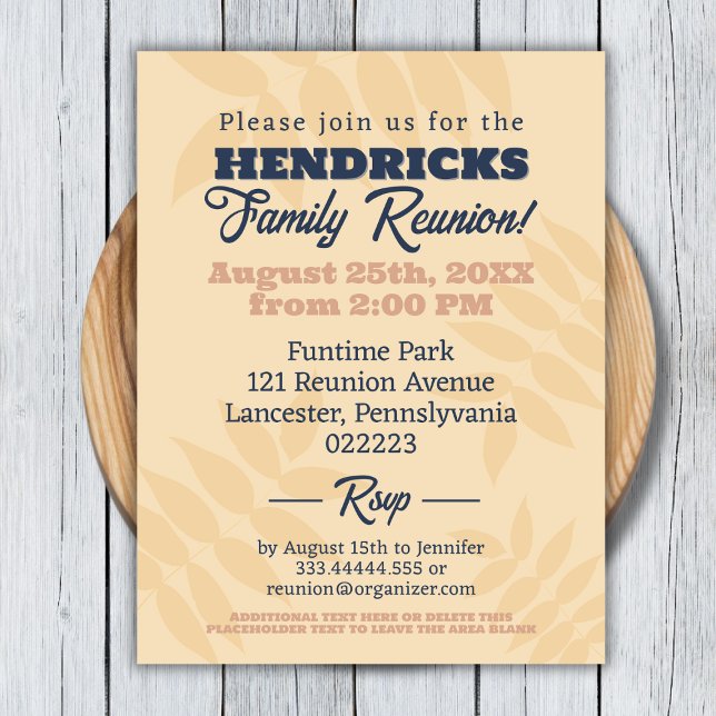 Carte Postale Amusants, bleus et pastel Retrouvailles familiales (Family Reunion Invitation)
