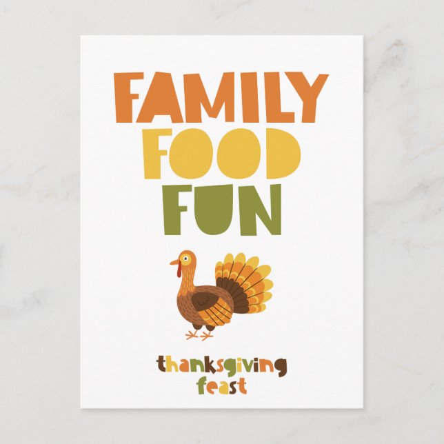 Carte Postale Amusants de cuisine familiale Turquie Thanksgiving (Devant)