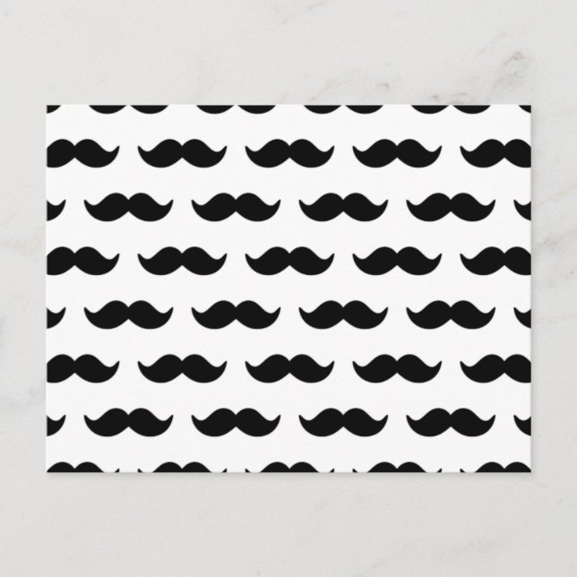 Carte Postale Amusants Mustache noire et blanche Motif 1 (Devant)