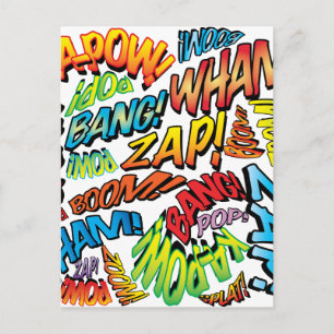 Carte Postale Amusants sons de pop art de bande dessinée rétro