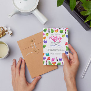 Carte Postale Amusants Vibrant Aquarelle Lipsticks Graduation Pa