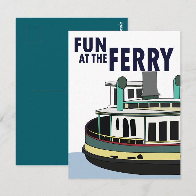 Carte Postale Amusement Au Voyage En Bateau De Traversée (Devant / Derrière)