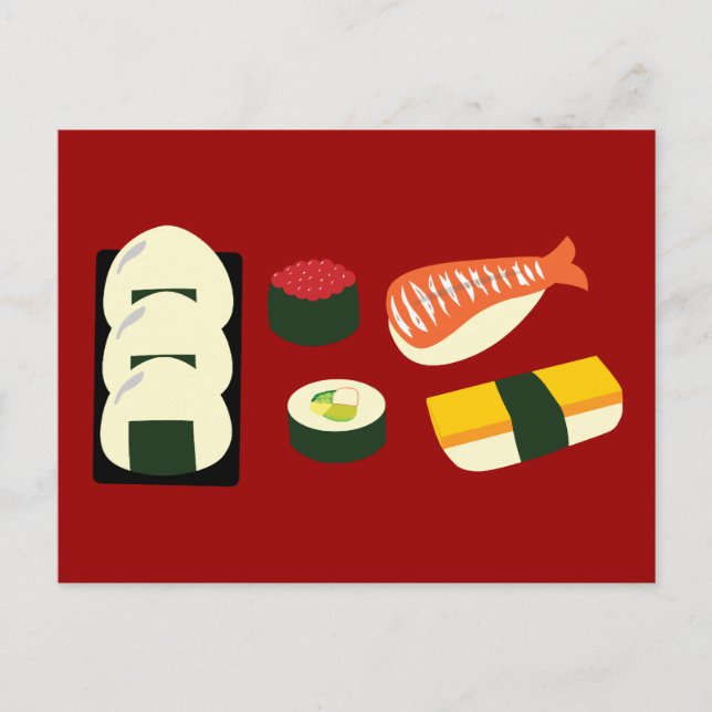 Carte Postale Amusement de sushi (Devant)