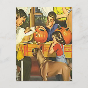Carte Postale Amusement en famille à Halloween