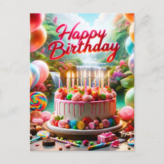 Carte Postale Amusement Festive Joyeux Anniversaire