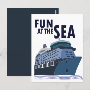 Carte Postale Amusement sur le bateau de croisière en mer