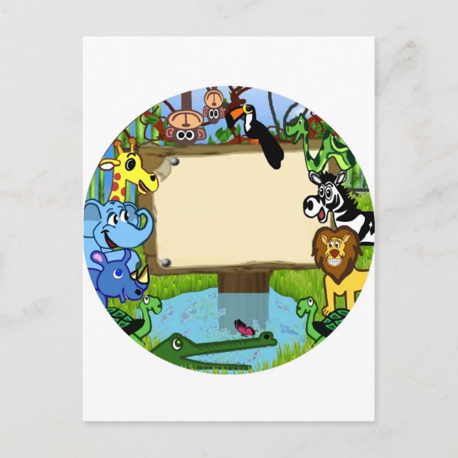 Carte Postale Amusez-vous avec les animaux (Devant)