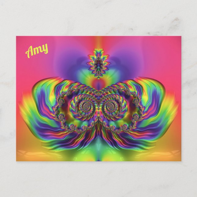 Carte Postale AMY ~ Motif de conception 3D ~ Multi Couleurs  (Devant)