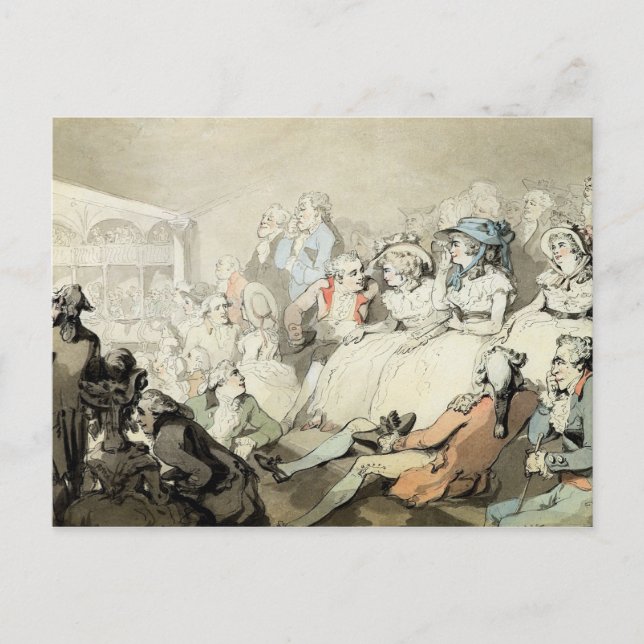 Carte Postale An Audience Watching a Play, c.1785 (pen and ink a (Devant)