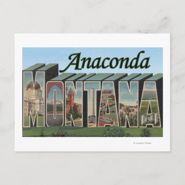 Carte Postale Anaconda, Montana - Scènes de grandes lettres (Devant)