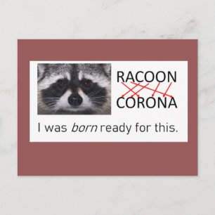 Carte Postale Anagramme raccoon Corona l'a reçu 19 faire le masq