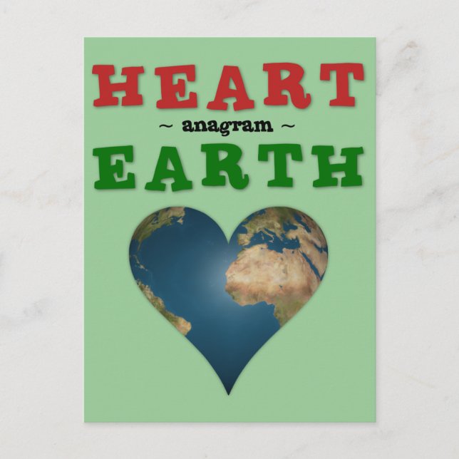 Carte Postale Anagramme terrestre en forme de coeur (Devant)