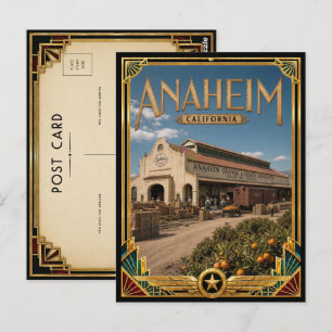 Carte Postale Anaheim Californie Art Déco Vintage Âge d'Or