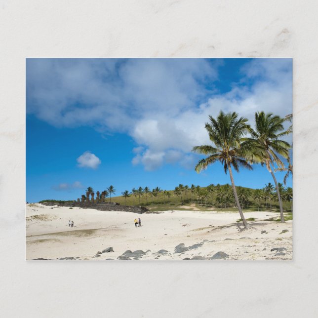Carte Postale Anakena, Rapa Nui, Île de Pâques, Chili (Devant)