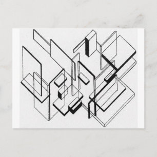 Carte Postale Analyse architecturale par Theo van Doesburg