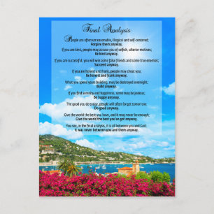 Carte Postale Analyse finale : "Faites-le de toute façon"