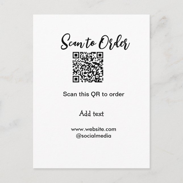 Carte Postale Analyser pour commander analyser le code QR ajoute (Devant)