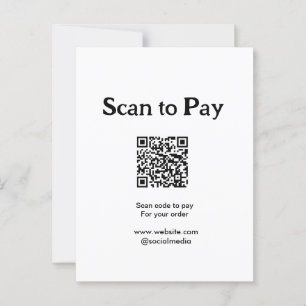 Carte Postale Analyser pour payer la commande QR code ajouter si