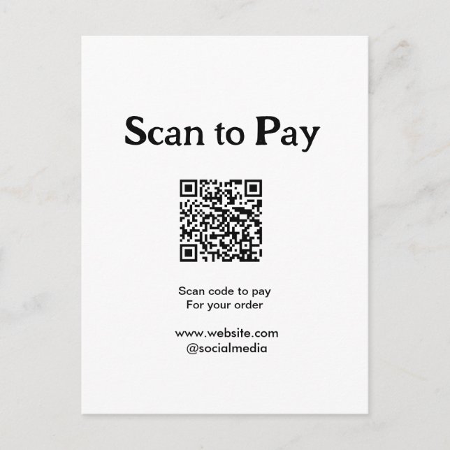 Carte Postale Analyser pour payer la commande QR code ajouter si (Devant)