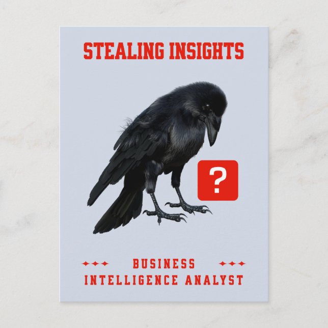 Carte Postale Analyste en intelligence d'affaires Crow (Devant)