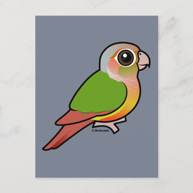 Carte Postale Ananas Birdorable Conure à joues vertes (Devant)