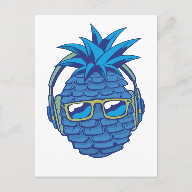 Carte Postale Ananas Bleu (Devant)