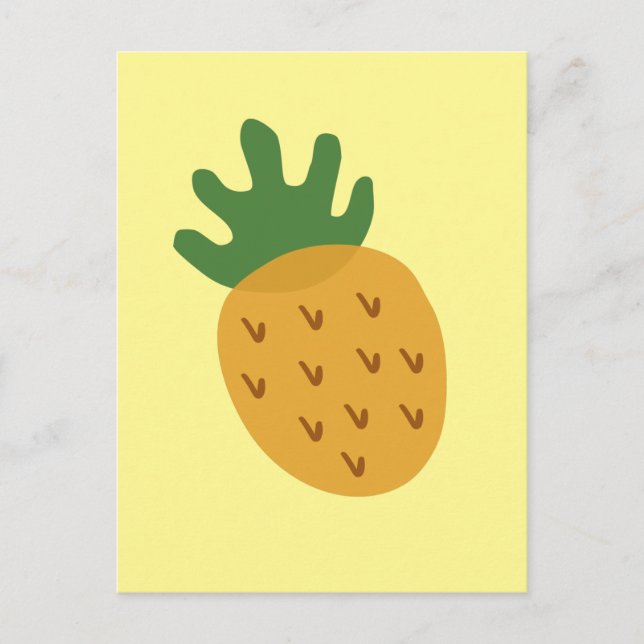 Carte Postale Ananas FIV | Infertilité jaune mou moderne (Devant)
