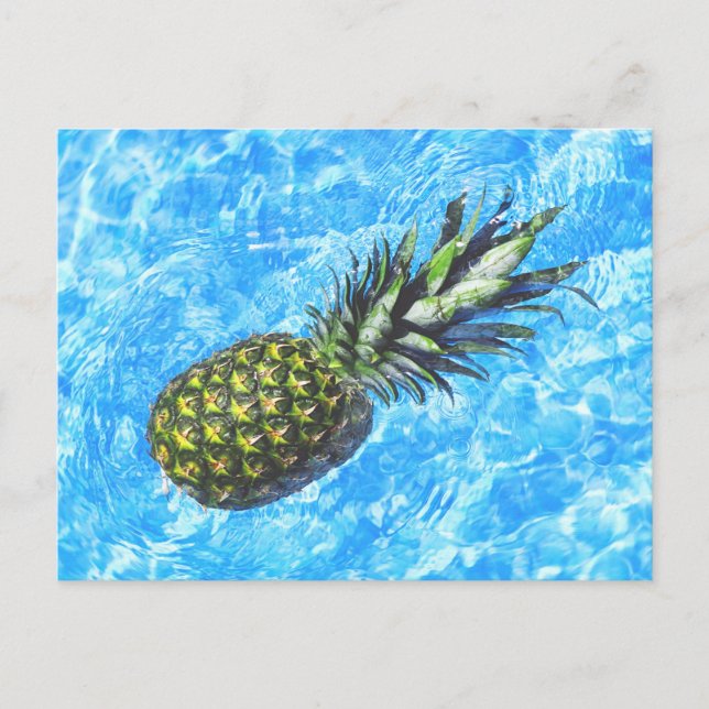 Carte Postale Ananas Flottant dans l'Eau Paisible Doux (Devant)