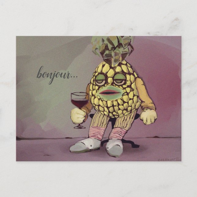 Carte Postale ananas français (Devant)