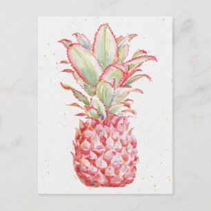 Carte Postale Ananas   rose tropical