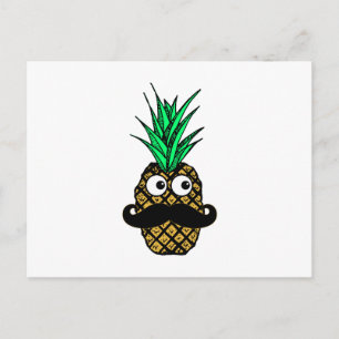 Carte Postale Ananas Tropical drôle avec Googly Eyes Moustache