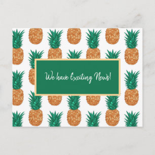 Carte Postale Ananas Tropicaux, Texte Personnalisable