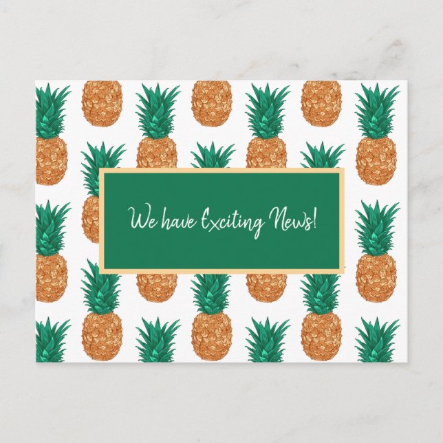 Carte Postale Ananas tropicaux, texte personnalisable (Devant)