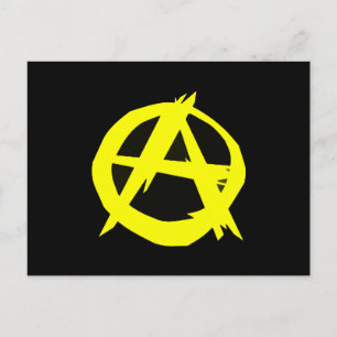 Carte Postale Anarcho-capitalisme Drapeau noir et jaune