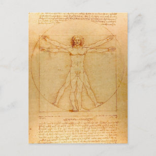 Carte Postale Anatomie humaine, homme de Vitruvian par Leonardo