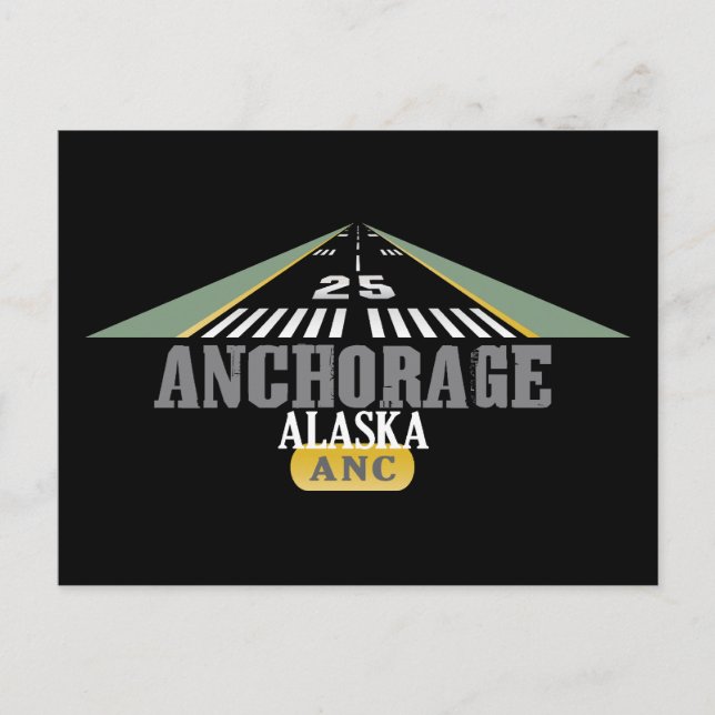 Carte Postale Anchorage Alaska - piste de l'aéroport (Devant)