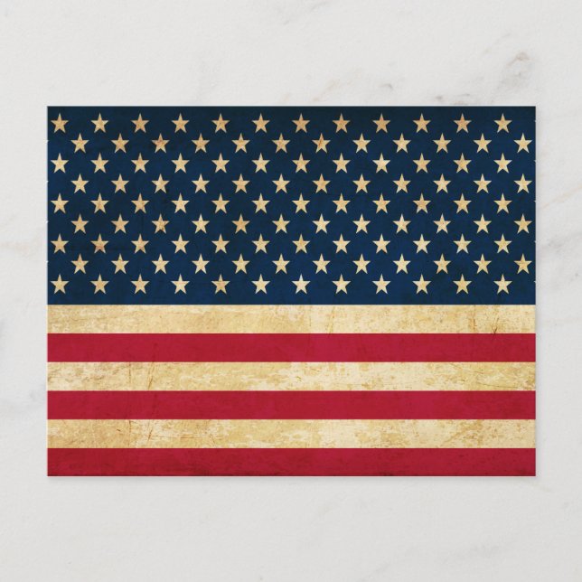 Carte Postale Ancien drapeau américain (Devant)