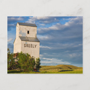 Carte Postale Ancien élévateur à grains à Virgelle, Montana, Éta