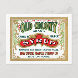 Carte Postale Ancien Étiquette Vintage de sirop de colonie